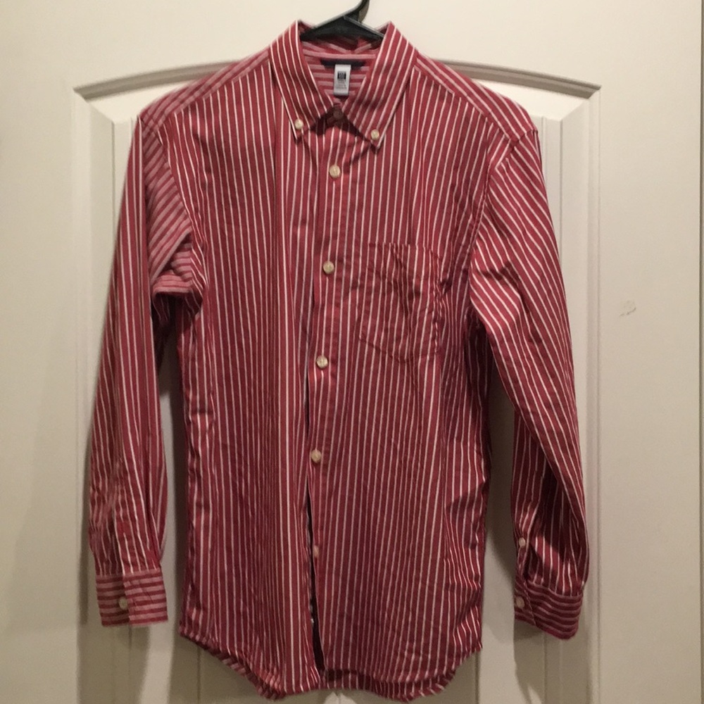 Gap Kids Boys XL 12 Red White Long Sleeve Shirt